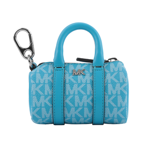 Michael Kors 塗層帆布波士頓包造型吊飾/鑰匙圈/天藍色