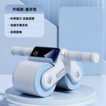 【A&R】升級版加大加寬自動回彈雙輪健腹輪附跪墊 - 藍灰色, , large