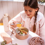 官方直營【Citron】兒童餐具隨行組_浪漫粉 (含刀、叉、湯匙、多功能矽膠袋), , large