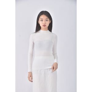 (S) moma質感圓領白色長袖上衣二手衣