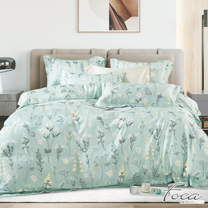 【FOCA】Chunfen Flower Fragrance | 3M Patented Moisture-wicking, Breathable, Antibacterial Tencel Four-season Quilt/Cool Quilt Bed Sheet Set - Double