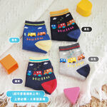 [Kaimei Cotton Industry] 8 pairs set, random and excellent, MIT made in Taiwan, antibacterial and deodorant pure cotton children's socks, train pattern four colors, 18-22cm Kaimei Cotton Industry, , large