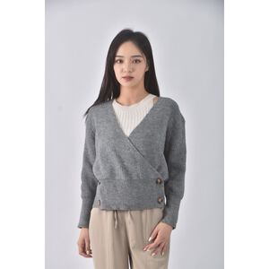 (L) 【德馨私服】質感V領灰色外套二手衣