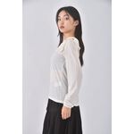 (S) e hyphen world gallery質感荷葉邊領口白色長袖上衣二手衣, , large