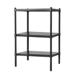 【Y HOUSE】60x45x90cm perforated plate three-layer rack perforated plate rack iron rack - black paint, , large