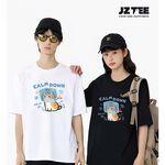JZ TEE Orange Cat-Stay Calm Graphic Tee, , large