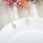 【Angel & Me】圓珠 水滴 綠水晶 Green Quartz 一對 s925 純銀耳環 耳夾 禮物, , large