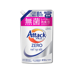 [日日好物]日本KAO花王-Attack ZERO極淨超濃縮洗衣精補充包810g/袋-直立式洗衣機專用(白)(最高清潔力Bio IOS洗淨因子,衣物除臭香氛,直立式/滾筒式/室內晾曬消臭), , large