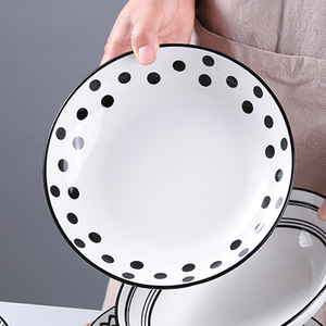 8吋陶瓷深盤【20款可選】陶瓷 圓盤 菜盤 濃湯盤 水餃盤 牛排盤 沙拉盤 水果盤 北歐風 卡通 赫本風 陶瓷盤 田園風 盤子