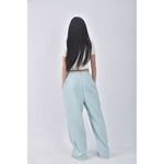 (M) air space lady高腰小香風寬鬆藍色長褲二手衣, , large