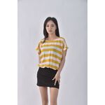 (XL) 質感條紋黃色洋裝二手衣, , large