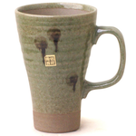 [豐名日本餐具] 5.0"高馬克杯 棕點綠釉兵付 / C05MG0-18, , large