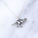 【Angel & Me】3D Dinosaur Tyrannosauru T-Rex s925 sterling silver necklace gift, , large