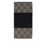 GUCCI GG Supreme 塗層帆布及皮革二折長夾/米色/黑色, , large