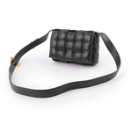 BOTTEGA VENETA 小羊皮Padded Cassette枕頭編織包/小款/黑色/金釦, , large