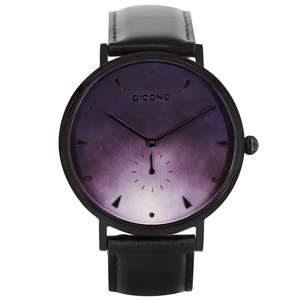 【PICONO】A week collection black leather strap watch-Purple / AW-7606