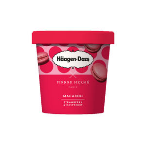 HaagenDazs哈根達斯 草莓覆盆子馬卡龍品脫杯420ml毫升 x 1Bucket桶