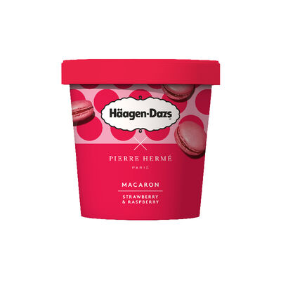 HaagenDazs哈根達斯 草莓覆盆子馬卡龍品脫杯420ml毫升 x 1Bucket桶