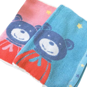 [Kaimei Cotton Industry] Five sets of high-quality untwisted pure cotton absorbent children's towels/face towels colorful bear style
