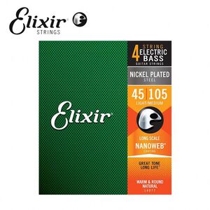 Elixir 14077 Nanoweb 薄包覆 貝斯四弦套弦 45-105【敦煌樂器】
