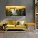 【御畫房】天瀑之三 國家一級畫師手繪油畫60×120cm(VF-149), , large