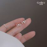【Gulicc】古莉可 耳環 簡約細緻蝴蝶結鋯石耳環, , large