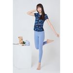 YOGA FLOW Burn Out T shirt - 極簡圓領燒花罩衫 - 湛藍 Blue Ore, , large