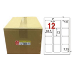 【龍德】LONGDER 三用電腦標籤 A4 12格 圓角 63.5*72mm 白色1000張/箱 LD-815-W-B(適用雷射、噴墨、影印), , large