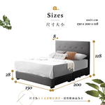 【Hampton 漢汀堡】伊諾斯5尺布面收納床組, , large