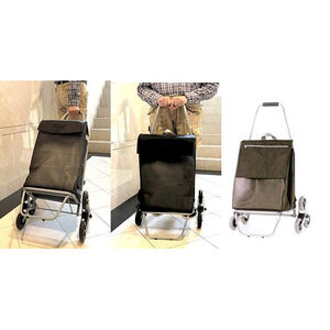 ~雪黛屋~LIAN 推菜車摺收納拐杖車補貨購物手推爬梯耐承重台灣製造高級電鍍防鏽M730