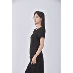 (S) eyescream質感圓領黑色短袖上衣二手衣, , large