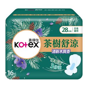 靠得住茶樹舒涼棉木質香28cm16片