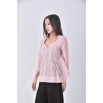 (S) 條紋粉色長袖上衣二手衣, , large