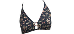 QXHEE.T.Made in Taiwan, spaghetti straps, cross-button top, low-waisted pants swimsuit (vital clear/night murk/night sky flower language) ready for sale, , large