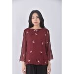 (S) lan ling紅色長袖上衣二手衣, , large