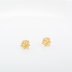 【Angel & Me】愛 蓮花 一對 s925 純銀 厚鍍24k純金 耳環 耳夾, , large