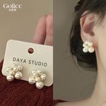 【Gulicc】古莉可 耳環 典雅 珍珠鑲鑽耳環, , large