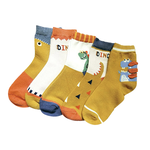 [Kaimei Cotton] MIT Made in Taiwan pure cotton comfortable style big children's socks DINO dinosaur baby style 18-22cm-7 pairs, , large