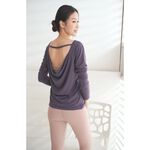 YOGA FLOW Soft(L)Sleeve - 後背優雅垂墜罩衫 - 霧霾藍 Old Navy, , large