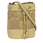 GUCCI Jumbo GG Logo Ophidia 水桶斜背包(Mini)/駝色/香蕉黃, , large