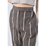 (M) 台北原創高腰羊毛條紋棕色長褲二手衣, , large