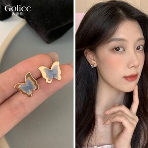 【Gulicc】古莉可 耳環 立體藍色蝴蝶耳環