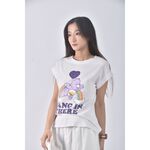 (S) muse圖案白色短袖上衣二手衣, , large