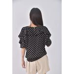 (S) etaris stago點點黑色短袖上衣二手衣, , large