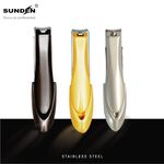 Nail Clippers with Nail File,Anti Splash Nail Clipper Set for Thick Nails,Medical Grade Stainless Steel Professional Nail Cutter,Sharp and Durable fingernail Clipper for Men and Women, SUNDEN SD1410, 璀璨金, large