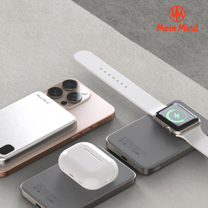 Meet Mind 5000mAh Mini Magsafe 3in1 Magnetic Fast Charging Power Bank - Aluminum