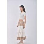 (S) sheson拼色杏色長裙二手衣, , large