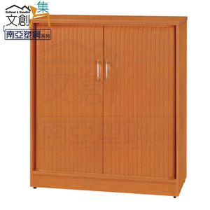 【文創集】比莉 環保3尺南亞塑鋼捲簾推門鞋櫃(客約商品)