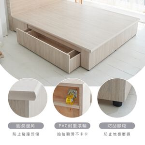 台灣製【藤原傢俬】白色戀人木芯板收納空間床底/架(不含床頭)