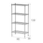【Y HOUSE】60x30x120cm Lightweight Four-layer Iron Rack Iron Rack Shelf - Painted Black, , large